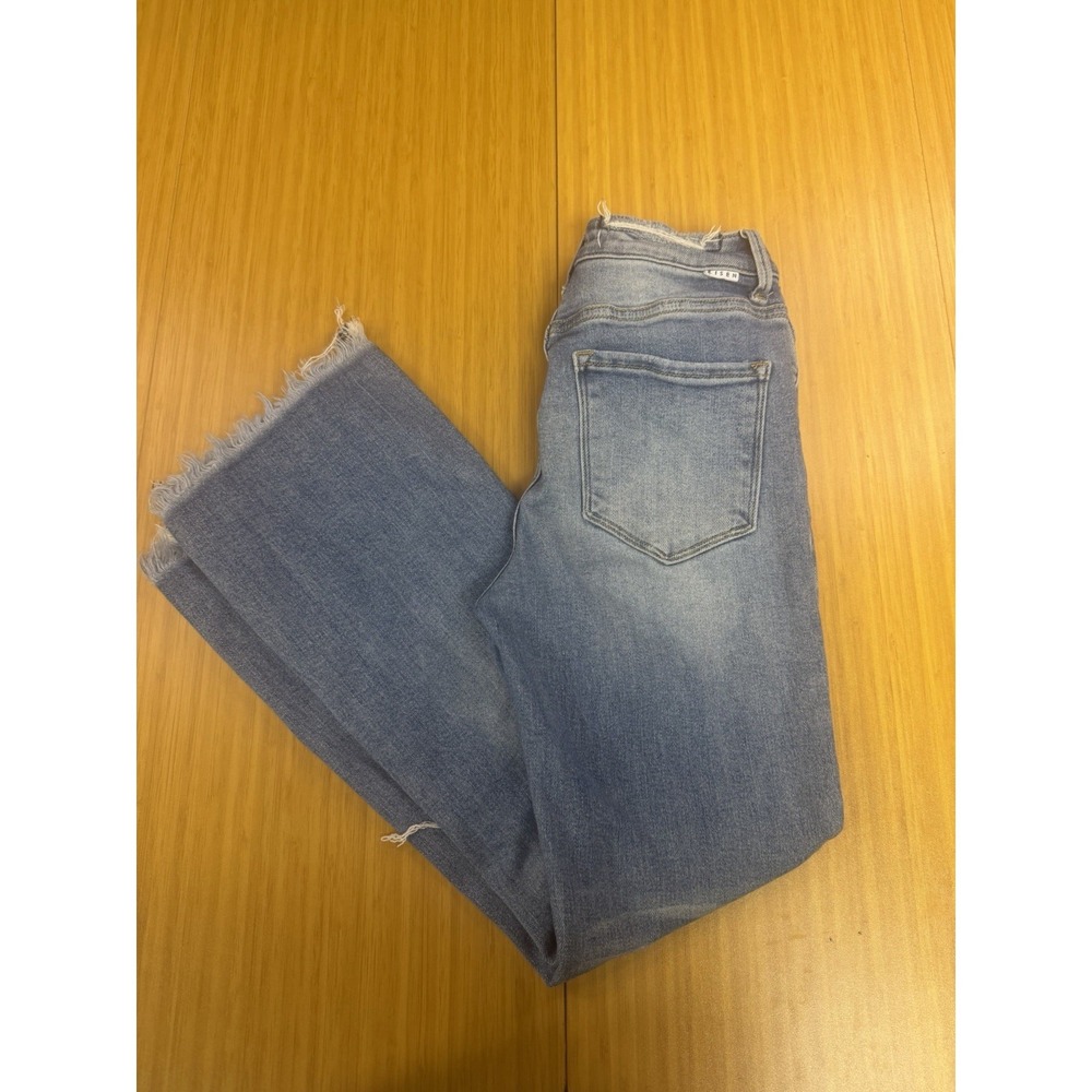 Risen Jeans Women's Juniors Blue Denim Pants Size 1 / 25 Gray Finish Distressed